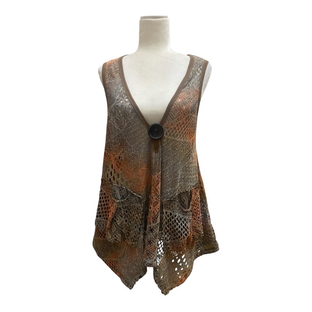 Lily By Firmiana Womens Crochet Style Sleeveless Top Tunic Boho